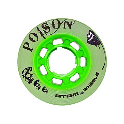 ATOM WHEELS - Poison - Indoor, Outdoor - 2 Packs - 8 Wheels / 62mm x 38mm / Color: Green