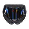 Loloda Women's Sexy Leather Wetlook High-Waisted Booty Shorts Hot Pants Night Party Clubwear Shiny Black A X-Large view 1