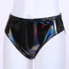 Loloda Women's Sexy Leather Wetlook High-Waisted Booty Shorts Hot Pants Night Party Clubwear Shiny Black A X-Large view 2