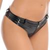 ACSUSS Women Pole Dance Booty Shorts Latex Leahter Shorts Zipper Crotch Pantalon Corto Mini Shorts Black Large view 2