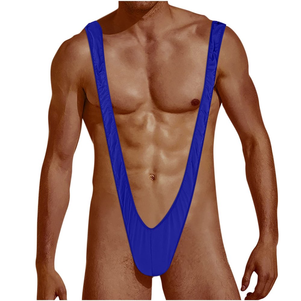 Ctreela Men's V Shaped Mankini Leopard Jockstrap Wrestling Singlet V Sling Swimsuit Thong Y Back Leotard Underwear