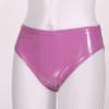 QinCiao Women's Shiny Latex Wet Look Booty Shorts High Waisted Zipper Crotch Cheeky Hot Pants Shiny Hot Pink Medium view 4