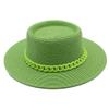 2022 Straw Hat for Women Fashion Candy Colors Casual Panama Beach Vacation Hat Summer Breathable Hats Green 56-58cm view 2