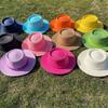 2022 Straw Hat for Women Fashion Candy Colors Casual Panama Beach Vacation Hat Summer Breathable Hats Green 56-58cm view 3