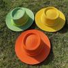 2022 Straw Hat for Women Fashion Candy Colors Casual Panama Beach Vacation Hat Summer Breathable Hats Green 56-58cm view 4