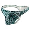 Ctreela Leopard Print G-String for Mens Bulge Enhancing T-Back Thong Low Rise Sexy Briefs Night Club Hot Underwear Light Blue view 1