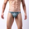 Ctreela Leopard Print G-String for Mens Bulge Enhancing T-Back Thong Low Rise Sexy Briefs Night Club Hot Underwear Light Blue view 2