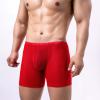 Ctreela Men's Mesh Long Boxer Briefs Sexy Breathable Underwear See-Through Trunks Low Rise Knickers Fishnet Panties Red view 3