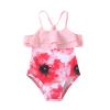 AnFeng Girls Two Pieces Bikini Set Ruffle Swimwear Bathing Suits Top Bikini Bottoms Swimming Suit Sun Protection Swimsuit (Red, 4-5Years) view 1