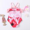 AnFeng Girls Two Pieces Bikini Set Ruffle Swimwear Bathing Suits Top Bikini Bottoms Swimming Suit Sun Protection Swimsuit (Red, 4-5Years) view 4