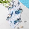 AnFeng Swimsuit Young Women Summer Crisscross Cute Print Swimsuit Floral The Stone Conjoined Printing Girls Girls Swimwear (Blue, 8 Years) view 2