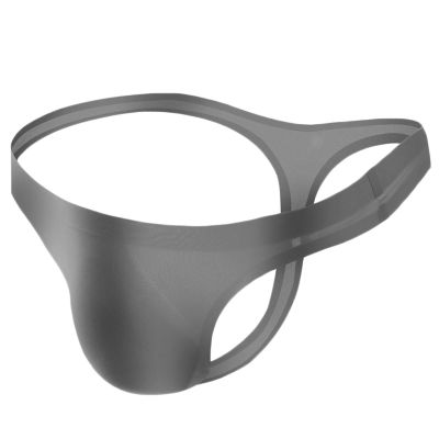 Ctreela Seamless T-Back for Men's Bulge Ball Pouch G-String Sexy One Piece Thong String Bikini Low Rise Underwear Gray