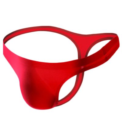 Ctreela Seamless T-Back for Men's Bulge Ball Pouch G-String Sexy One Piece Thong String Bikini Low Rise Underwear Red