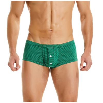 Ctreela Men Boxer Briefs Shorts Soft Underpants Trunks for Men Low Waist Mini Underwear Classic Breathable Knickers Green