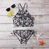 AnFeng Girls' Summer Two Piece Swimsuit Sun Protection Swimsuit Swimwear Bikini Bathing Suit Boyshort Tankini (Black, 8 Years) view 2