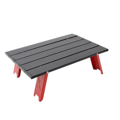 KIRANDY Folding Table, Outdoor Portable Aluminum Alloy Table, Super Small Tent Camping Table Coffee Table ( : Red+Black)