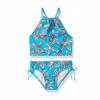 AnFeng Girls Summer Swimsuit Ruffle Swimwear Bathing Suits Swimwear Bikini Bathing Suit Boyshort Tankini (Blue, 13-14 Years) view 1