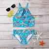 AnFeng Girls Summer Swimsuit Ruffle Swimwear Bathing Suits Swimwear Bikini Bathing Suit Boyshort Tankini (Blue, 13-14 Years) view 2