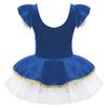 Yihuimin Kids Girls Ringmaster Christmas Show Dancewear Ruffles Sleeve Tank Leotard Tutu Majorette Dress Royal Blue 16 Years view 2