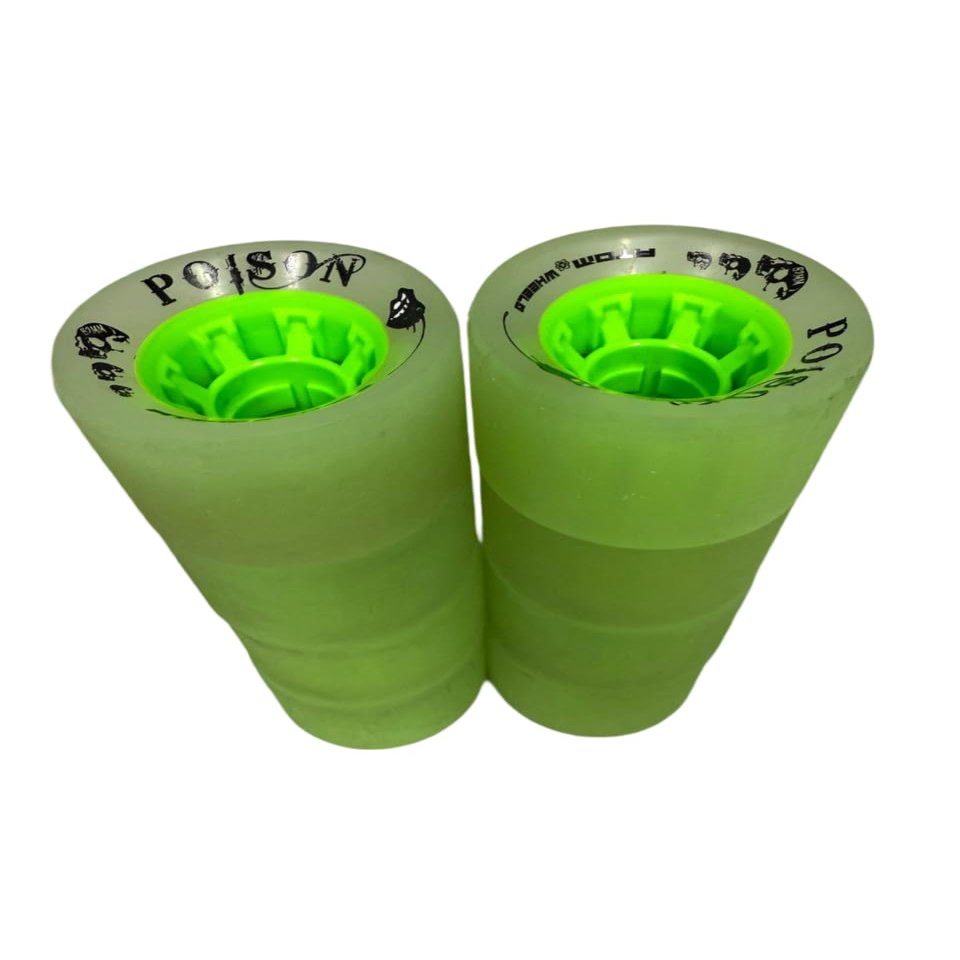 ATOM WHEELS - Poison - Indoor, Outdoor - 2 Packs - 8 Wheels / 62mm x 44mm / Color: Green