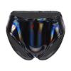 QinCiao Women's Shiny Latex Wet Look Booty Shorts High Waisted Zipper Crotch Cheeky Hot Pants Shiny Black A XX-Large view 1