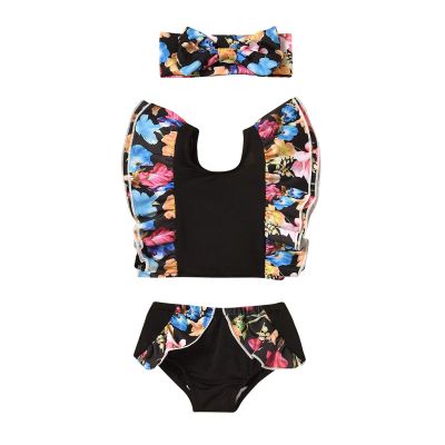 AnFeng Girls Two Pieces Bikini Set Sun Protection Swimsuit Top Bikini Bottoms Swimming Suit Sun Protection Swimsuit (Blue, 12-18Months)