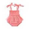 AnFeng Girls Swimsuit Shorts 10 Swimsuit Bow Newborn Strap One-Piece Swimwear Bathing Baby Girls Solid Beach Girls Swimwear (Pink, 6-12 Months) view 1