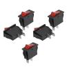 5 Pcs AC 250V 10A AC 125V 15A 2 Pins SPST Red Button Boat Rocker Switch view 1