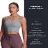 Aoxjox Women's Workout Sports Bras Fitness Yoga Crop Tank Metamorph Twist Back Cami (Grey, X-Small) view 2
