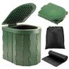 KINSPORY Camping Toilet, Portable Toilet for Adults & Kids, Foldable Potty & Outdoor Emergency Sanitation Products, Trash Can, Stool for Car Truck Camping Travel Hiking Fishing Long Trips (Green) view 1