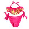 AnFeng Toddler Swimsuit Girl 5t Swimsuit Swimsuit Girls' Summer Tassel Quick-Drying Bikini Split Children's Girls Swimwear (Hot Pink, 13/14Y) view 1