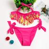 AnFeng Toddler Swimsuit Girl 5t Swimsuit Swimsuit Girls' Summer Tassel Quick-Drying Bikini Split Children's Girls Swimwear (Hot Pink, 13/14Y) view 2