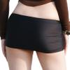 Jugaoge Womens Stretchy Low Waist Micro Mini Skirts Seamless Pencil Skirt Clubwear Nightdress Black One Size view 2