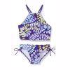 AnFeng Girls Two Pieces Bikini Set Sun Protection Swimsuit Top Bikini Bottoms Swimming Suit Ruffle Swimwear Bathing Suits (Purple, 8 Years) view 1