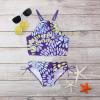 AnFeng Girls Two Pieces Bikini Set Sun Protection Swimsuit Top Bikini Bottoms Swimming Suit Ruffle Swimwear Bathing Suits (Purple, 8 Years) view 2