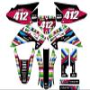 2003-2007 CRF 150 F Serape Black Senge Graphics Complete Kit with Rider I.D. Compatible with Honda view 1