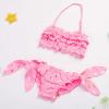 Girl Swim Size 16 Infant Sets Kid Pineapple Solid Bikini Swimwear Wave Print Swimsuit Ruched Girls Girls Swimwear (Pink, 140) view 2