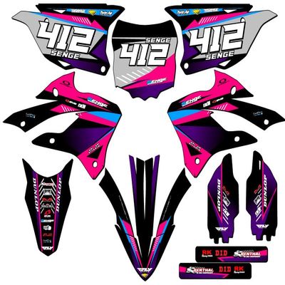 2022-2025 KX 85 Surge Pink Senge Graphics Complete Kit with Rider I.D. Compatible with Kawasaki