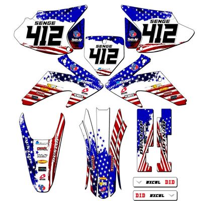 2008-2014 CRF 230 F Merica USA Senge Graphics Complete Kit with Rider I.D. Compatible with Honda