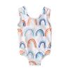 AnFeng Little Girl Swim Rainbow Ruffle Swimsuit Kids Swimwear Strap Piece Baby Print One Girls Girls Swimwear (Multicolor, 2-3 Years) view 1