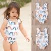 AnFeng Little Girl Swim Rainbow Ruffle Swimsuit Kids Swimwear Strap Piece Baby Print One Girls Girls Swimwear (Multicolor, 2-3 Years) view 2