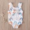 AnFeng Little Girl Swim Rainbow Ruffle Swimsuit Kids Swimwear Strap Piece Baby Print One Girls Girls Swimwear (Multicolor, 2-3 Years) view 4