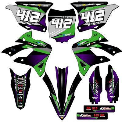 2022-2025 KX 85 Surge Green Senge Graphics Complete Kit with Rider I.D. Compatible with Kawasaki