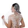 Aularso Lace Triangle Scarf Ligthweight White Floral Scarf Tassel dark Silk Shawl Mantilla Soft Tulle Embroidered Church Veil Wrap for Women (White) view 1