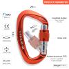 CAMNAL Heavy Duty Carabiner UIAA Certified Locking Carabiner 25KN (About 5620 lbs) Screw Lock Carabiner D Shape Carabiner Clip for Rock Climbing, Mountaineer, Aerial Work view 2