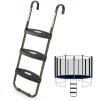 HBTower Trampoline Ladder, 3-Step Trampoline Steps with Horizontal Wide Steps, Skid-Proof Steps Universal Hook, UV Treated Steel, 220Lbs Capacity Trampoline Stairs Accessories for Kids/Children view 1