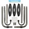 HBTower Trampoline Ladder, 3-Step Trampoline Steps with Horizontal Wide Steps, Skid-Proof Steps Universal Hook, UV Treated Steel, 220Lbs Capacity Trampoline Stairs Accessories for Kids/Children view 4