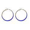 2 Pairs Big Hoop Earrings for Women Statement Gold Plated Enamel Round Circle Round Glazed Earrings Stud Party Cute Candy Jewelry-blue view 4