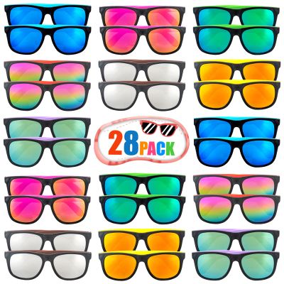 Neon Party Sunglasses,28 Pack 7 Colors Bulk Sunglasses for Adults and Teens,80s Retro Style Party Favors for Summer Pool,Beach,Birthday,Graduation,Outdoor Party Supplies,Goody Bag Favors