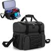 DODO DEER Bowling Bag for 2 Balls Bowling Tote with Wooden Bowling Cups and Padded Divider for Double Ball and One Pair of Bowling Shoes Up to Mens 16 and Extra Essentials, Bag Only (Black) view 1